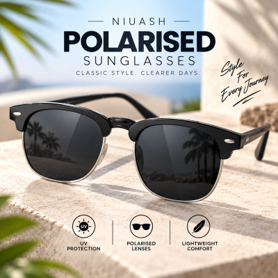 NIUASH Polarized Vintage Retro Unisex Sunglasses – Luxury Street Style Sun Glasses for Travel, Driving & Outdoor Sports, Chic UV Protection Fashion Eyewear for Men & Women